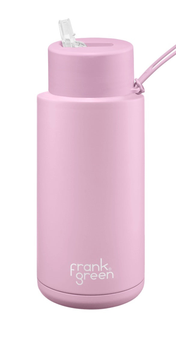 Frank Green Ceramic Reuseable Large Bottle 1L (Straw Lid) Charcoal