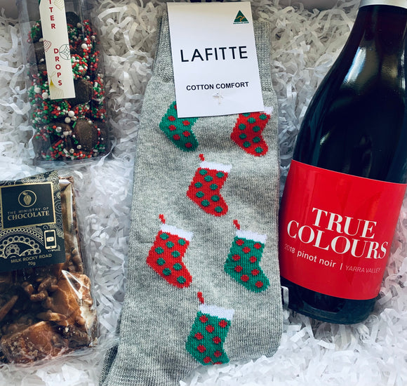 Stockings Full of Wine and Chocolate Mini Hamper