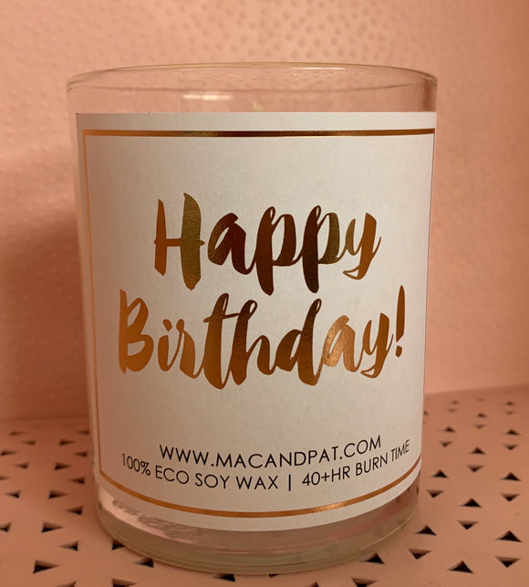 Mac + Pat Happy Birthday Candle