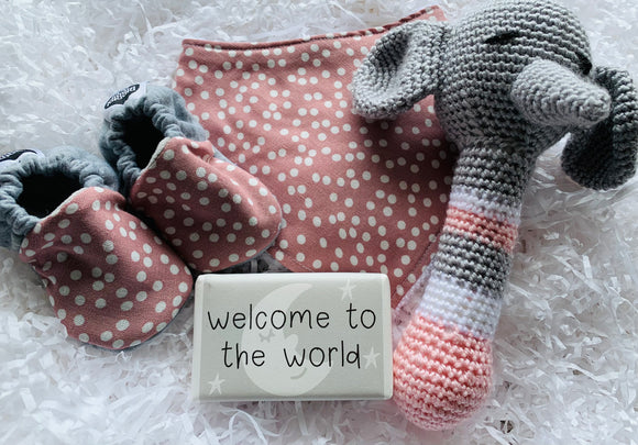 Pink Polka Dot Rattle Baby Bundle