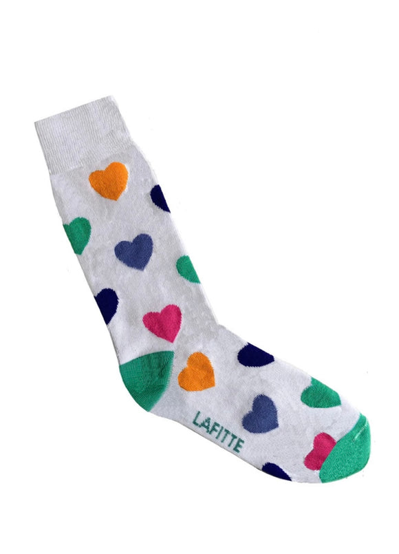 Lafitte Hearts White Socks