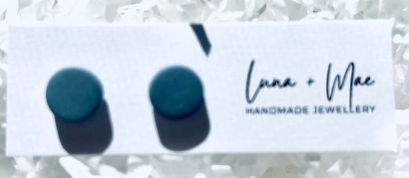 Luna + Mae Charcoal Polymer Clay Mini Stud Single
