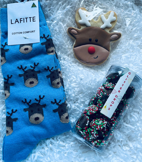 Rudolph and his Glitter Hamper