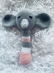 Large Marci Hook Pink Elephant Rattle