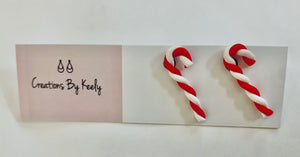 Creations by Keely Christmas Candy Cane Stud Earrings