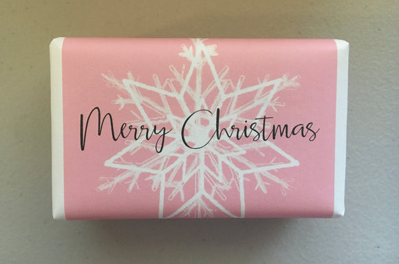 Huxter Pink Snowflake Merry Christmas Soap