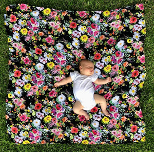 Chuckles & Caz Watercolour Flower Muslin Swaddle
