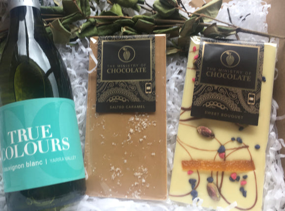 Caramel Bouquet Wine + Chocolate Hamper