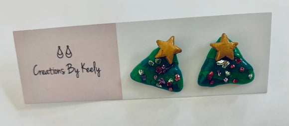 Creations by Keely Christmas Tree Stud Earrings