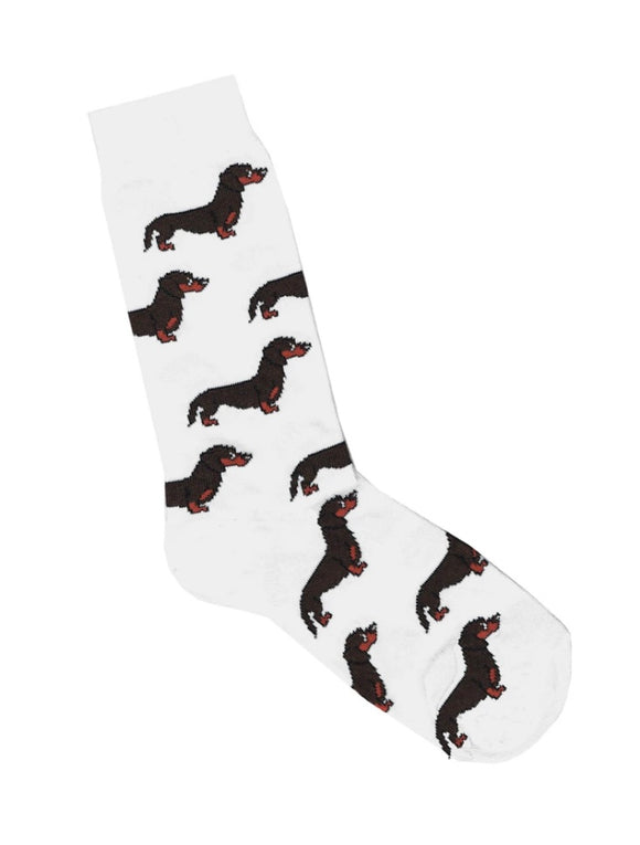 Lafitte White Dachshund Socks