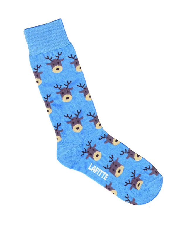 Lafitte Reindeer Blue Socks