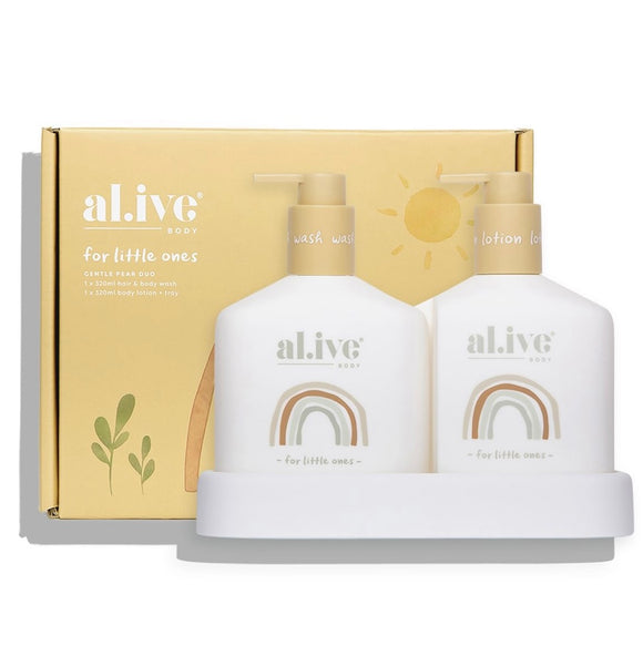 Al.ive Body Baby Duo - Hair/Body Wash and Lotion + Tray - Gentle Pear